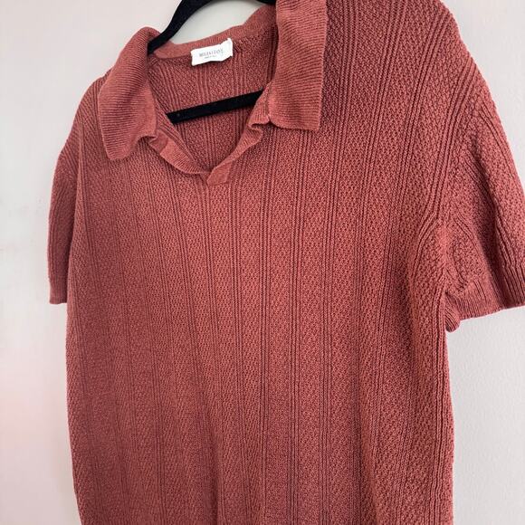 Miles Leon Linen Cotton Short Sleeve Fabien Knit Polo Made In Italy Medium $365 - Picture 4 of 5
